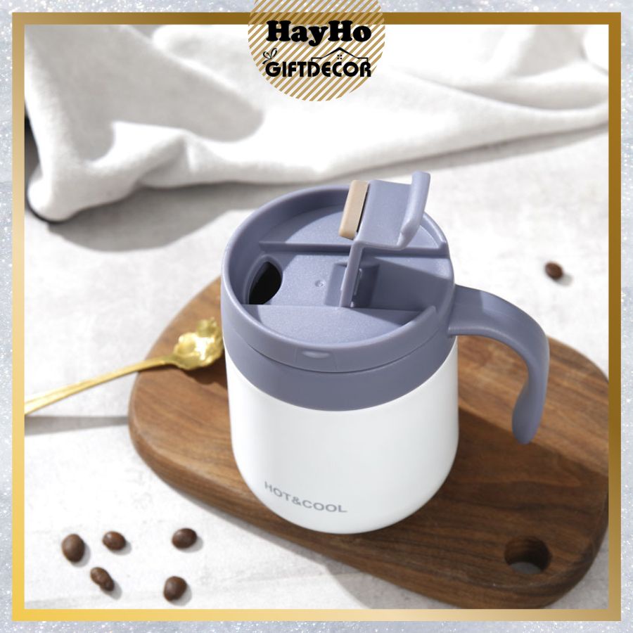 Bình giữ nhiệt 350ml - 500ml cao cấp nóng lạnh Hot&Cool , ly giữ nhiệt inox 304 không gỉ