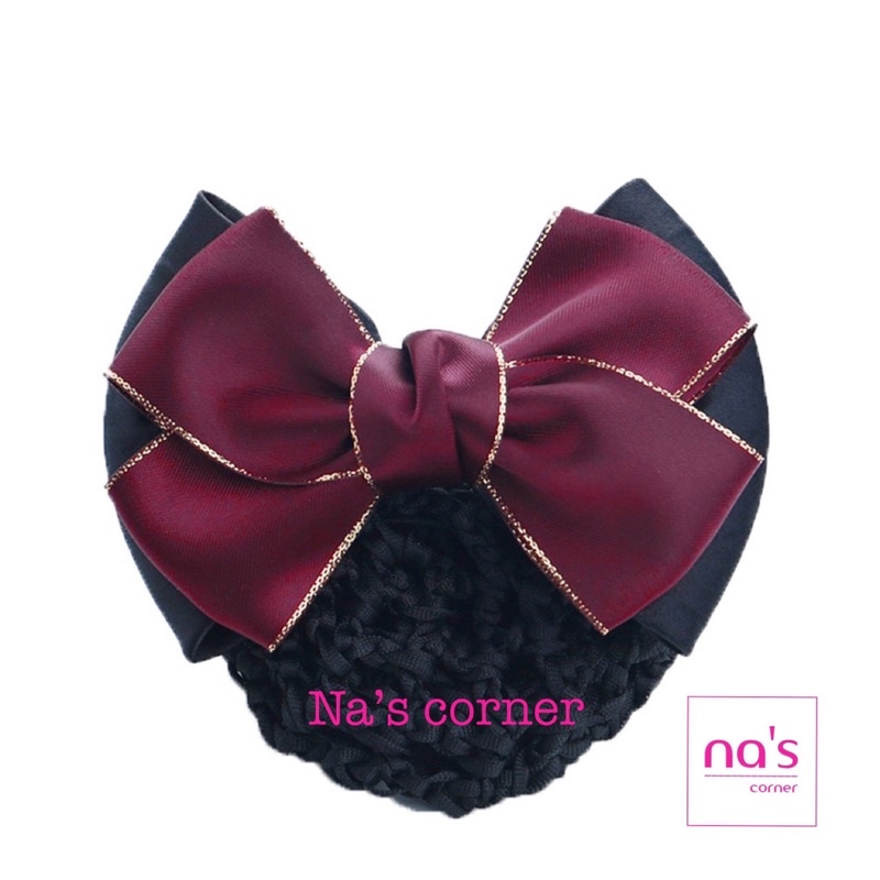 Kẹp lưới bới tóc búi tóc viền nhũ kim tuyến sang trọng