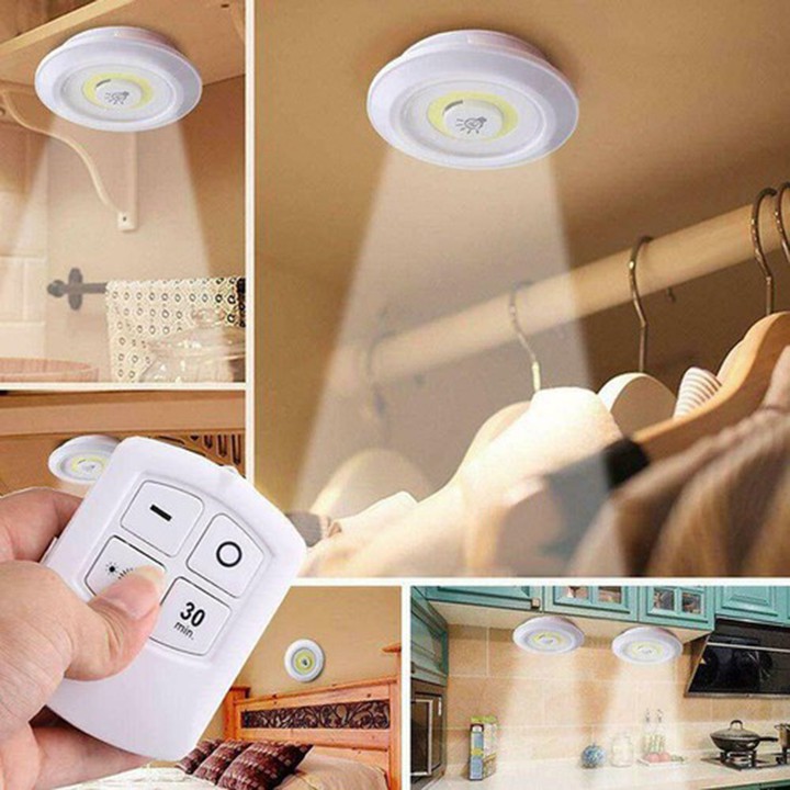 Đèn Led Dán Tường Thông Minh ❤️❤️ Đèn Led Bộ 3 Bóng Mini Có Remode Điều Khiển MURO