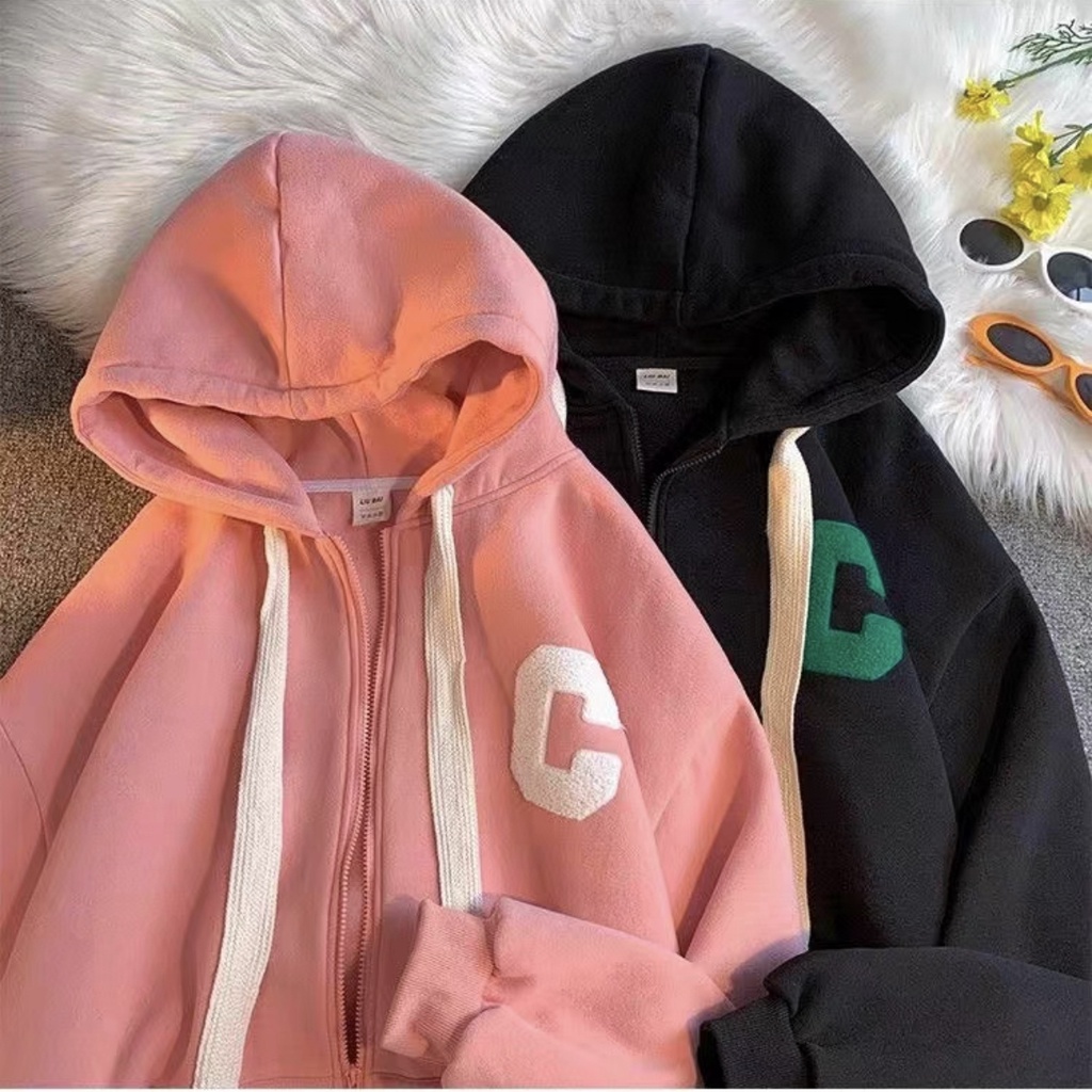 Áo Khoác Nỉ Form Rộng, Áo Hoodie Khóa kéo Nam Nữ chất nỉ cotton trần bông mũ 2 lớp form siêu rộng