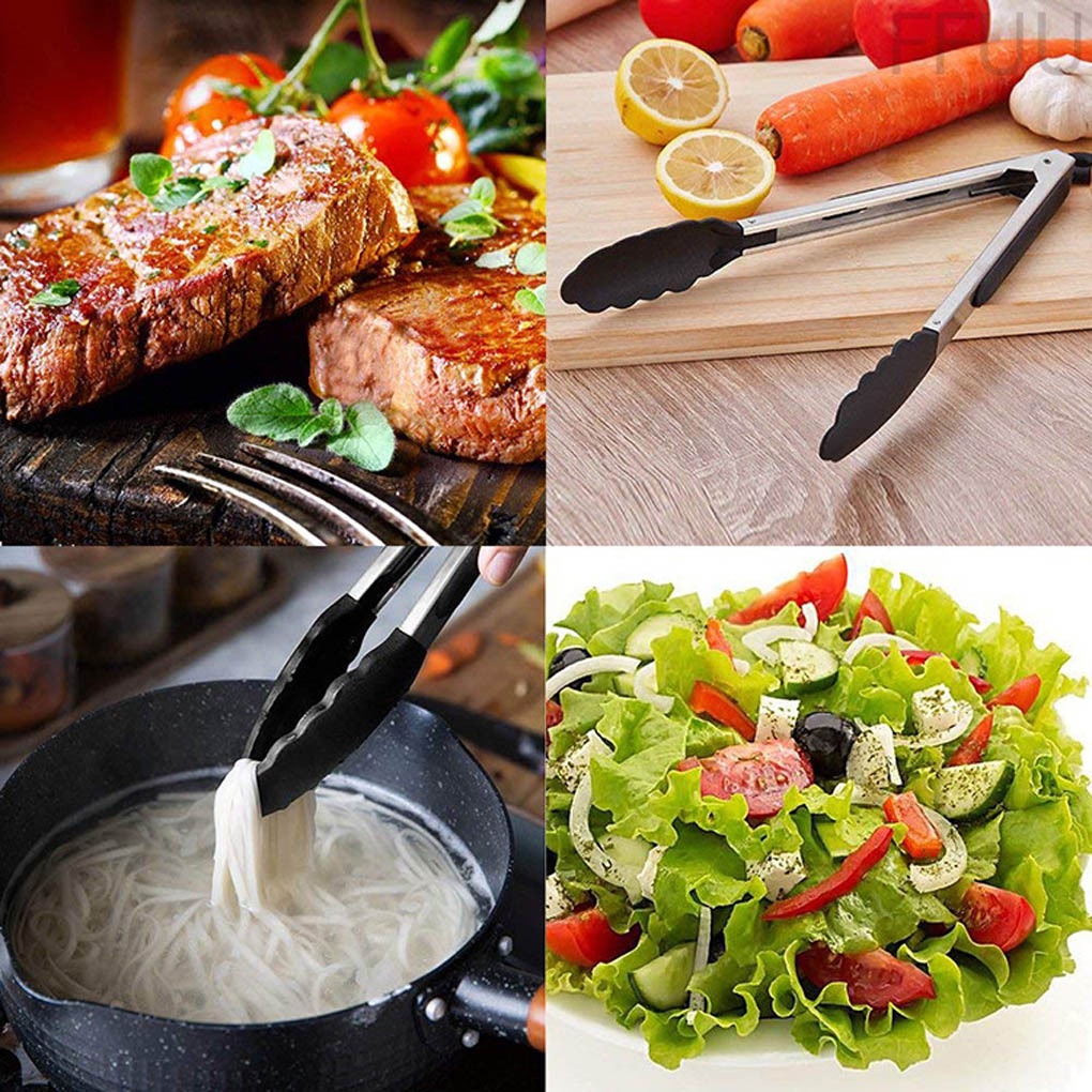 Kẹp Gắp Thức Ăn Bằng Thép Không Gỉ Dài 9 Inch Chống Dính Tiện Dụng