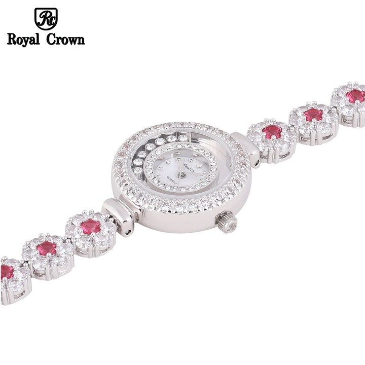 Đồng hồ nữ Chính Hãng Royal Crown 5308 dây đá vỏ trắng đá ruby
