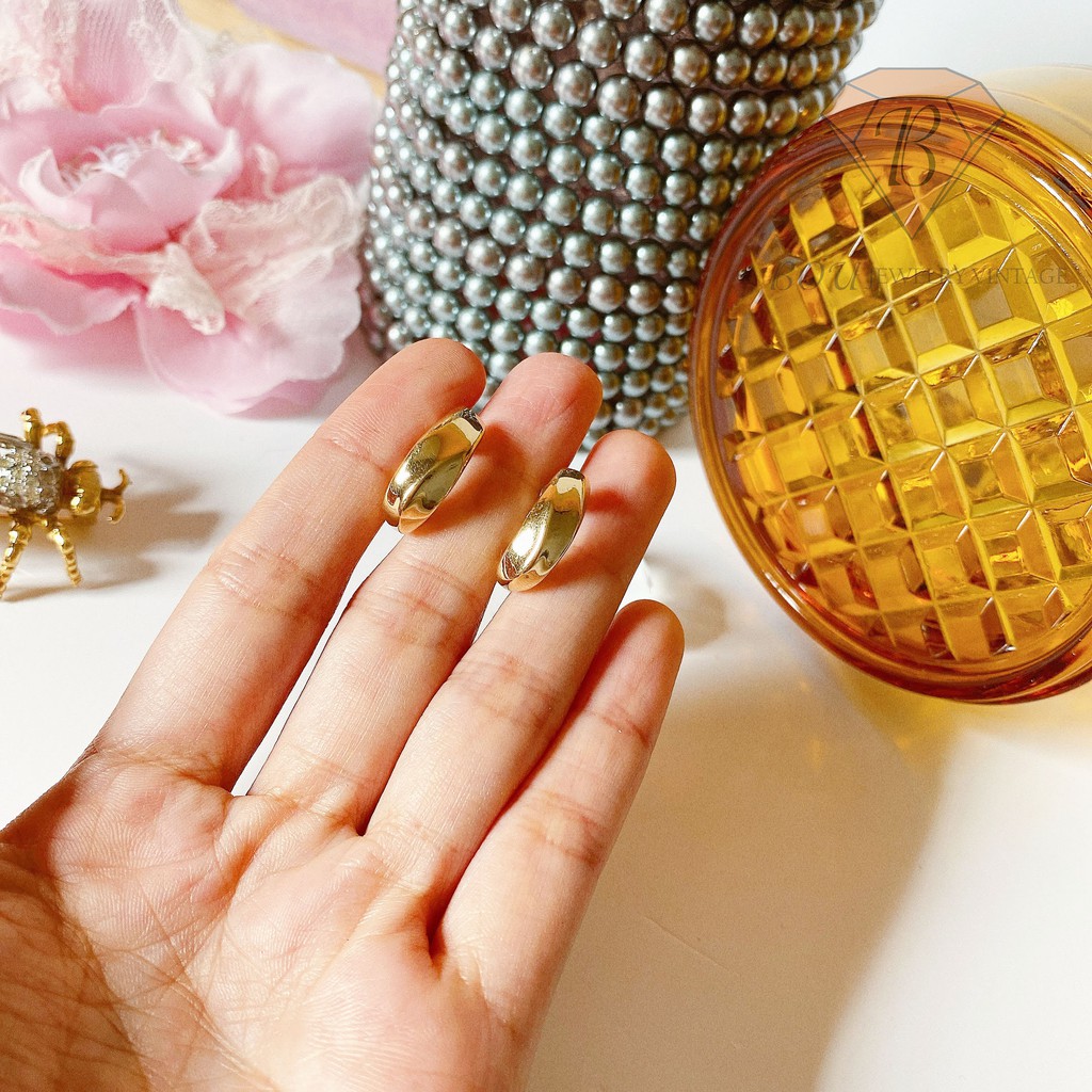 HOA TAI VÀNG SECONDHAND NHẬT BẢN BOU JEWELRY VINTAGE MÃ BT011