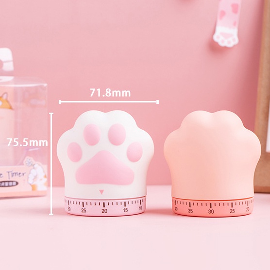Đồng Hồ Hẹn Giờ 60 Phút Hình Dấu Chân Mèo Dễ Thương