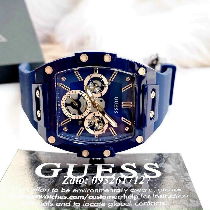 Đồng Hồ Nam Guess GW0203G7 Mặt Hình Quả Trám Dây Silicone 43 x 51mm