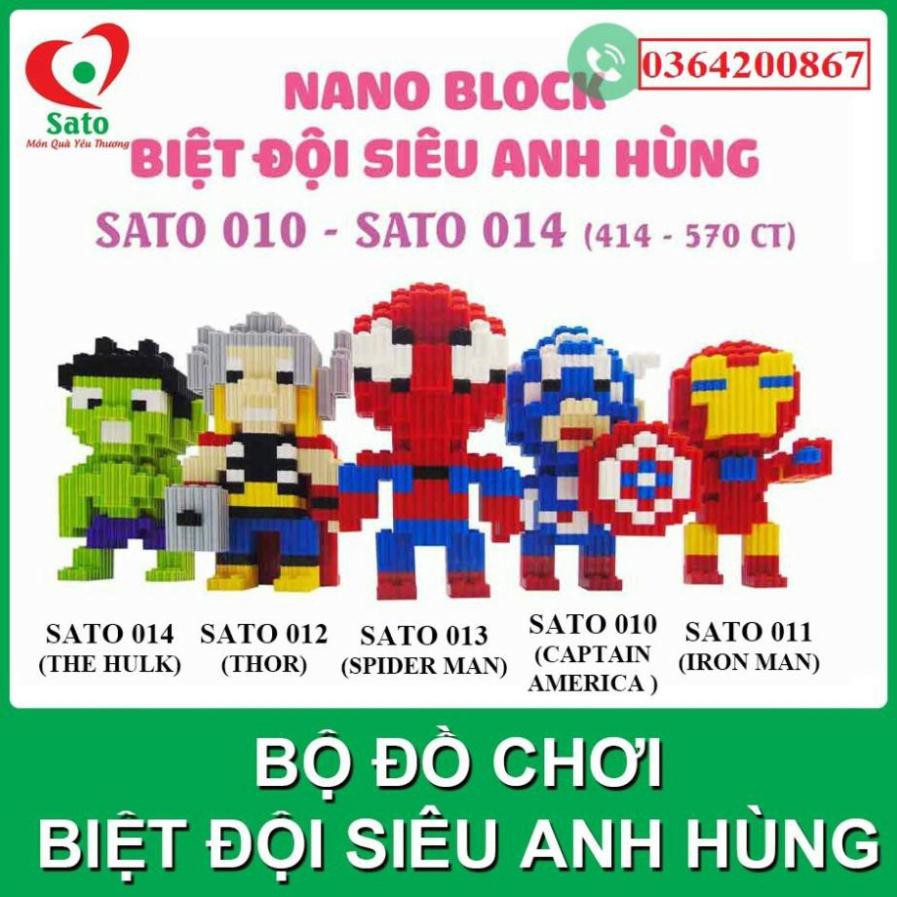 Mô hình BIỆT ĐỘI SIÊU ANH HÙNG - Đồ chơi Xếp hình Nano Block