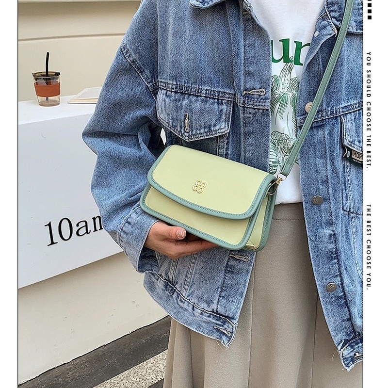 Màu Sắc Túi Đeo Chéo Vuông Nhỏ NB00263 Phong Cách retro