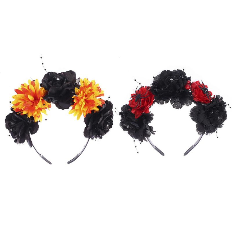 Cài Tóc Đính Hoa Hồng Giả Hóa Trang Halloween