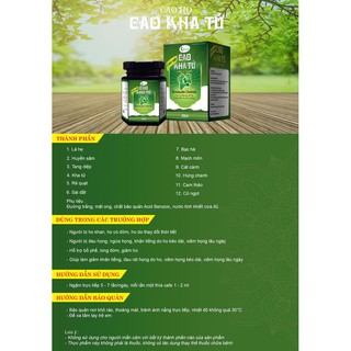 Cao ho cao kha tử 100ml. Bổ phế , long đờm, giảm ho
