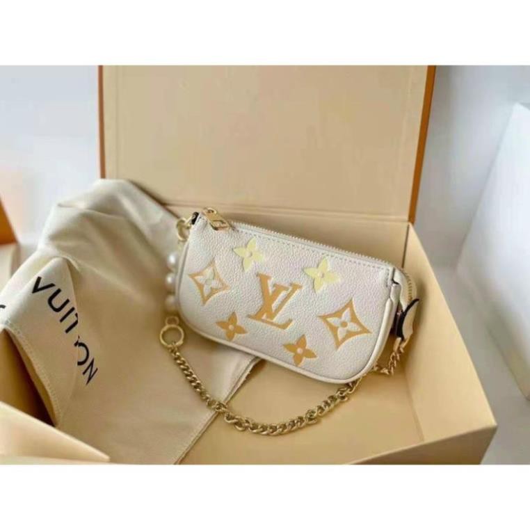 Túi Kẹp Nách LV 3 màu, Kèm  Dây Xích Phối Ngọc SIÊU HOT