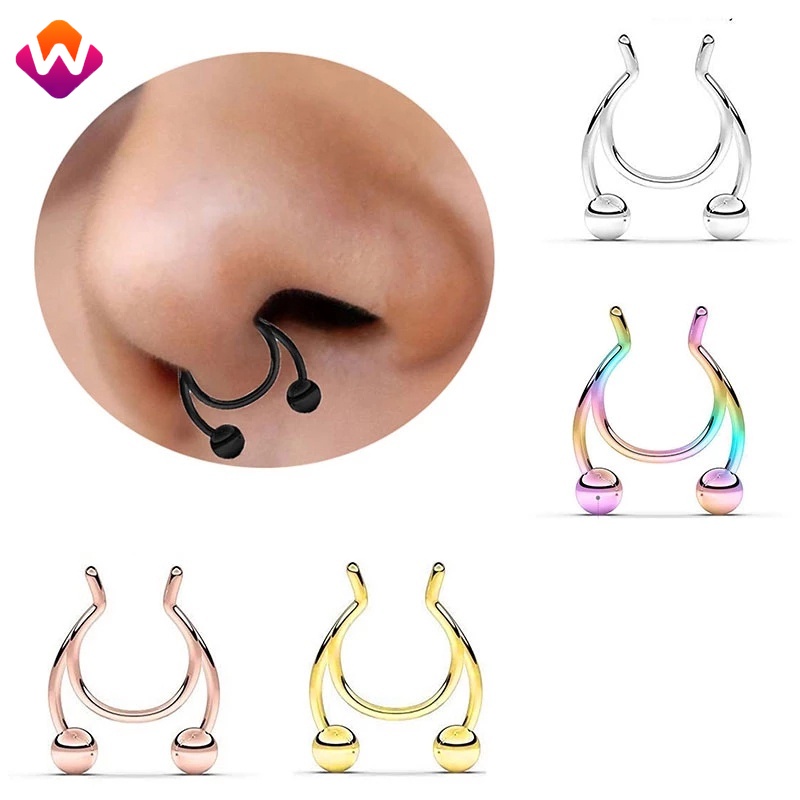 1 Khuyên Mũi Hình Chữ U Bằng Thép Không Gỉ