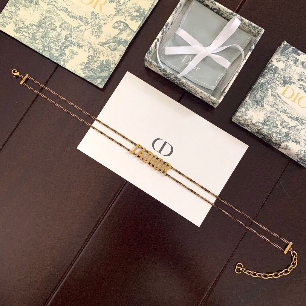 Vòng cổ bằng đồng mặt logo Jadior thời trang