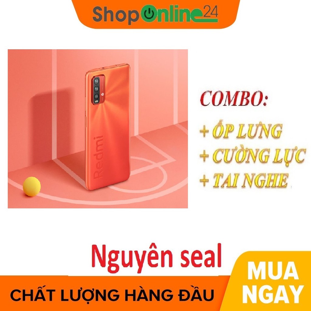 Combo Điện thoại Xiaomi Redmi Note 9 4/128 Chip Snap  662 (phiên bản 4G) + Ốp lưng + Cường lực + Tai nghe