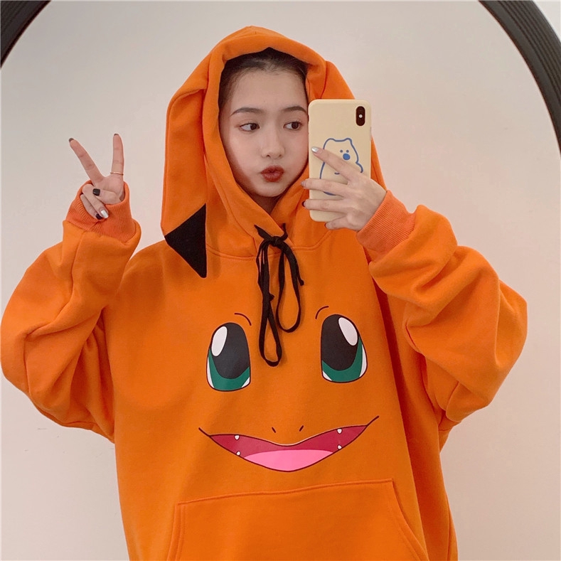 Áo hoodie form rộng cosplay Pokemon Go Pikachu cho nữ
