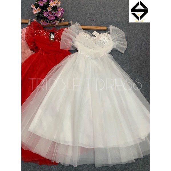(Free Ship) Bộ Đầm Lưới Dáng Xòe Kiểu Mới Cực Đẹp UP