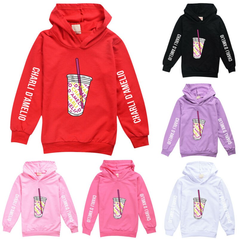 Áo Hoodies Tay Dài Hoạ Tiết In Cho Bé Gái