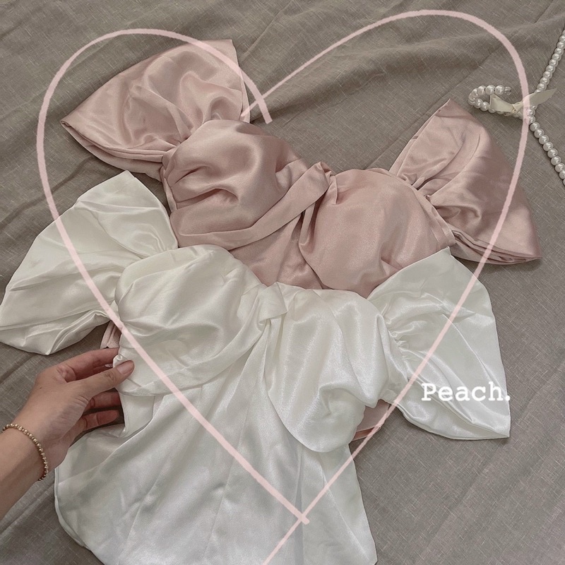 🦋Áo Phi Bóng Xoắn Ngực Rớt Vai Siêu Xinh🦋