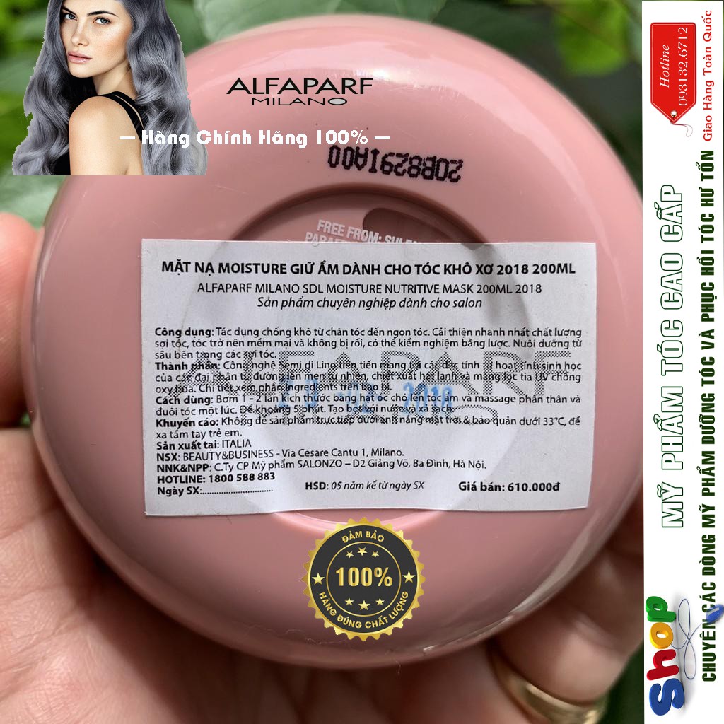 [Alfaparf-chính hãng] Mặt nạ Moisture dành cho tóc khô xơ Semi Dilino Nutritive Mask Alfaparf 200ml