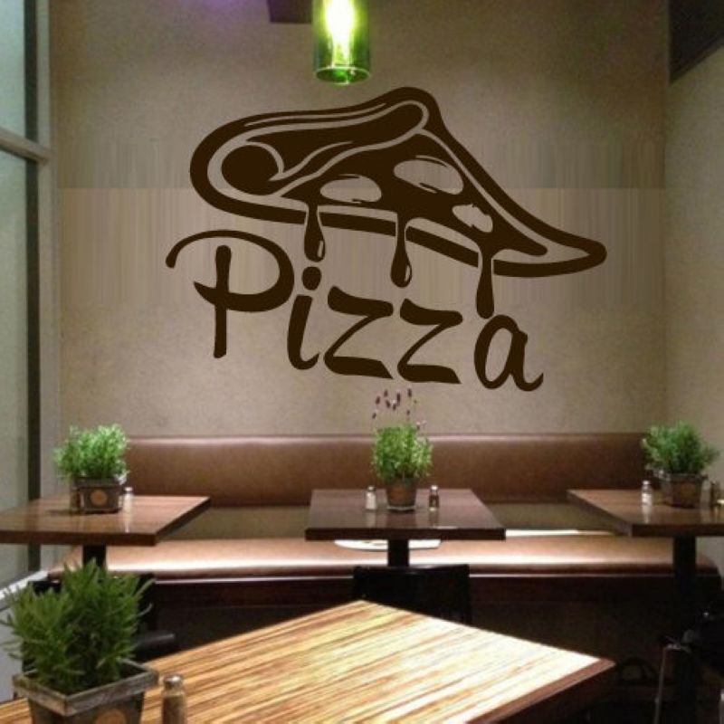 Express Pizza Miếng Dán Nhà Hàng Decal Poster Vinyl Nghệ Thuật Dán Tường Đề Can Trang Trí Bức Tranh 