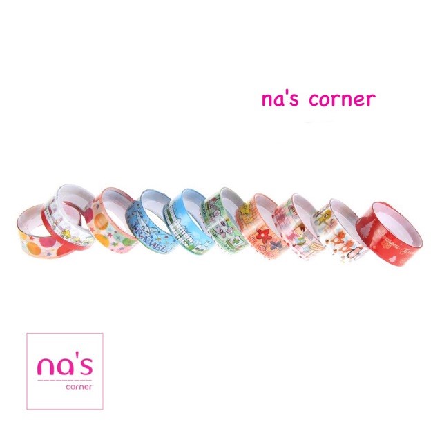 Set 10 cuộn băng keo (1.5cm x 3m) hoạ tiết trang trí thủ công, sổ tay, trang trí bullet journal