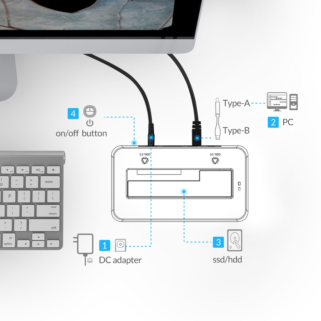 Hộp đựng ổ cứng Orico 2.5/3.5 inch USB3.0 sang SATA HDD 8TB (6619US3)