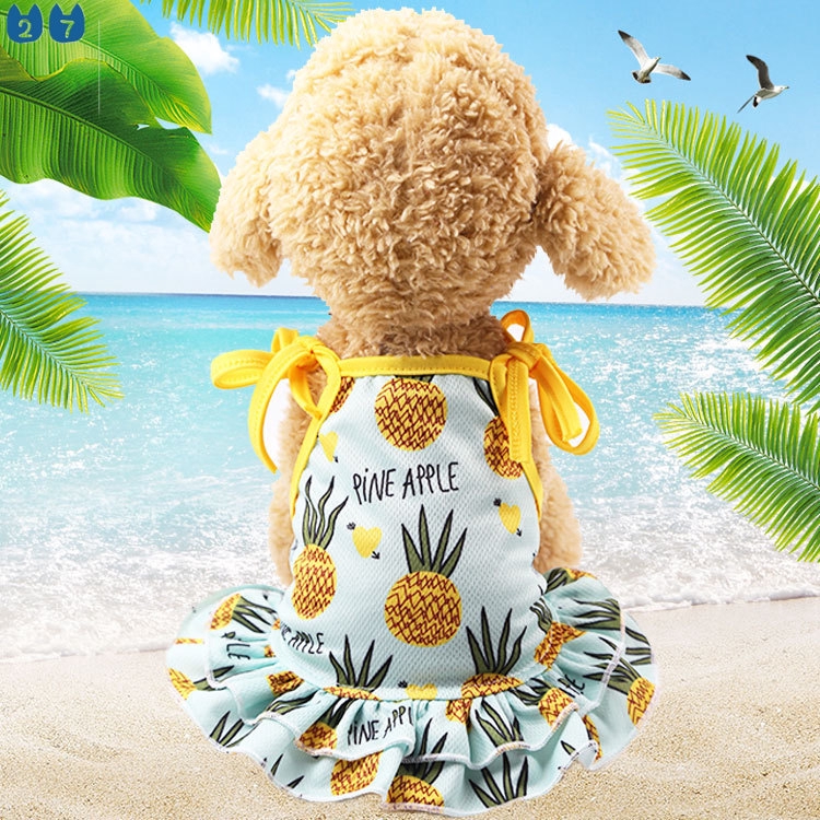 Đầm in hình quả dứa thời trang cho thú cưng