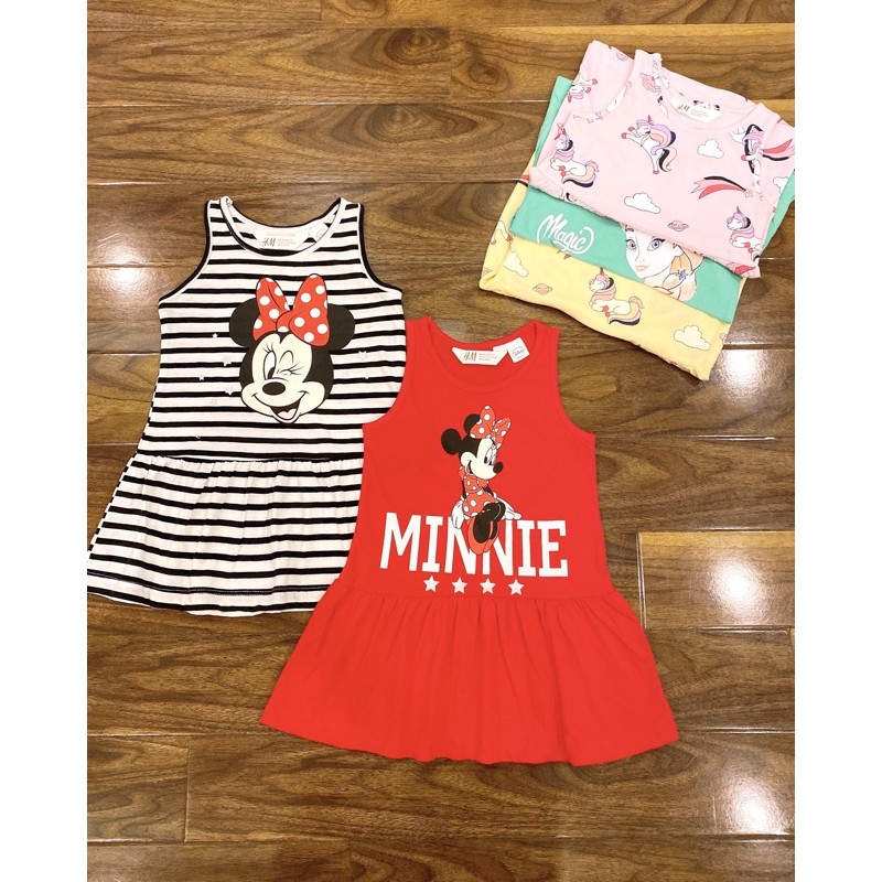 Váy HM cotton hoạ tiết Mickey, Pony, Elsa cho bé gái cực xinh