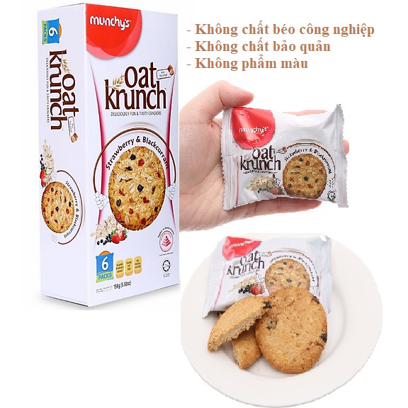 Bánh Ăn Kiêng Yến Mạch Oat Krunch Munchy's 3 Vị Hộp 156G Và 208G