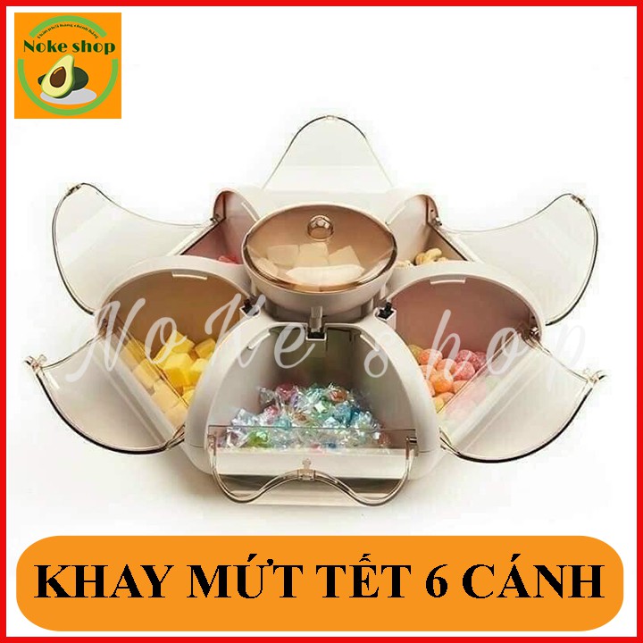 Khay Đựng Bánh Kẹo 6 Cánh Hoa Tự Bung, Mẫu Mới Nhất Tết 2021, KHAY ĐỰNG BÁNH KẸO TẾT