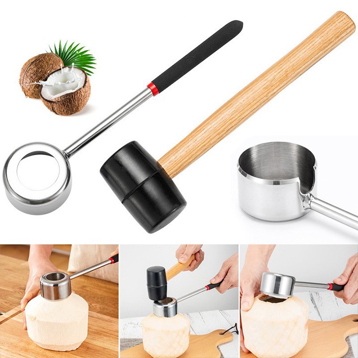 Bộ Dụng Cụ Khui_Mở Vỏ Dừa Siêu Nhanh - Coconut Shell Opener Tools