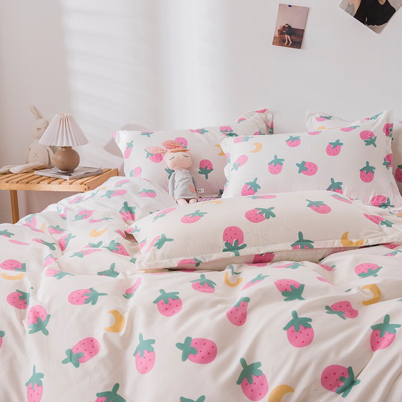 Sét Poly ,Sét Poly Cotton Mẫu Dâu Tím  Nhập Khẩu