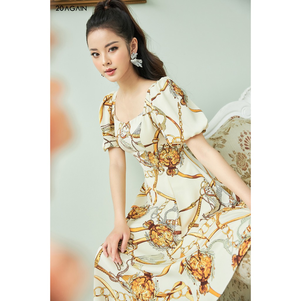 Đầm xòe cổ vuông tay xòe 20AGAIN DEA1319 | BigBuy360 - bigbuy360.vn