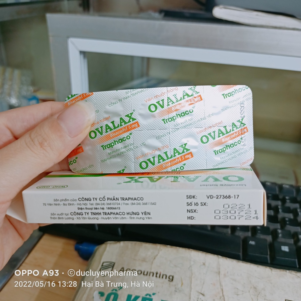 Viên nhuận tràng Ovalax hộp 10 viên