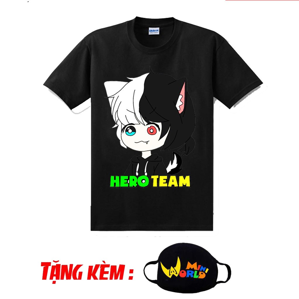 Áo thun Hero Team V3, áo phông Mini World thun cotton mẫu mới đẹp tặng kèm bịt mặt giá rẻ