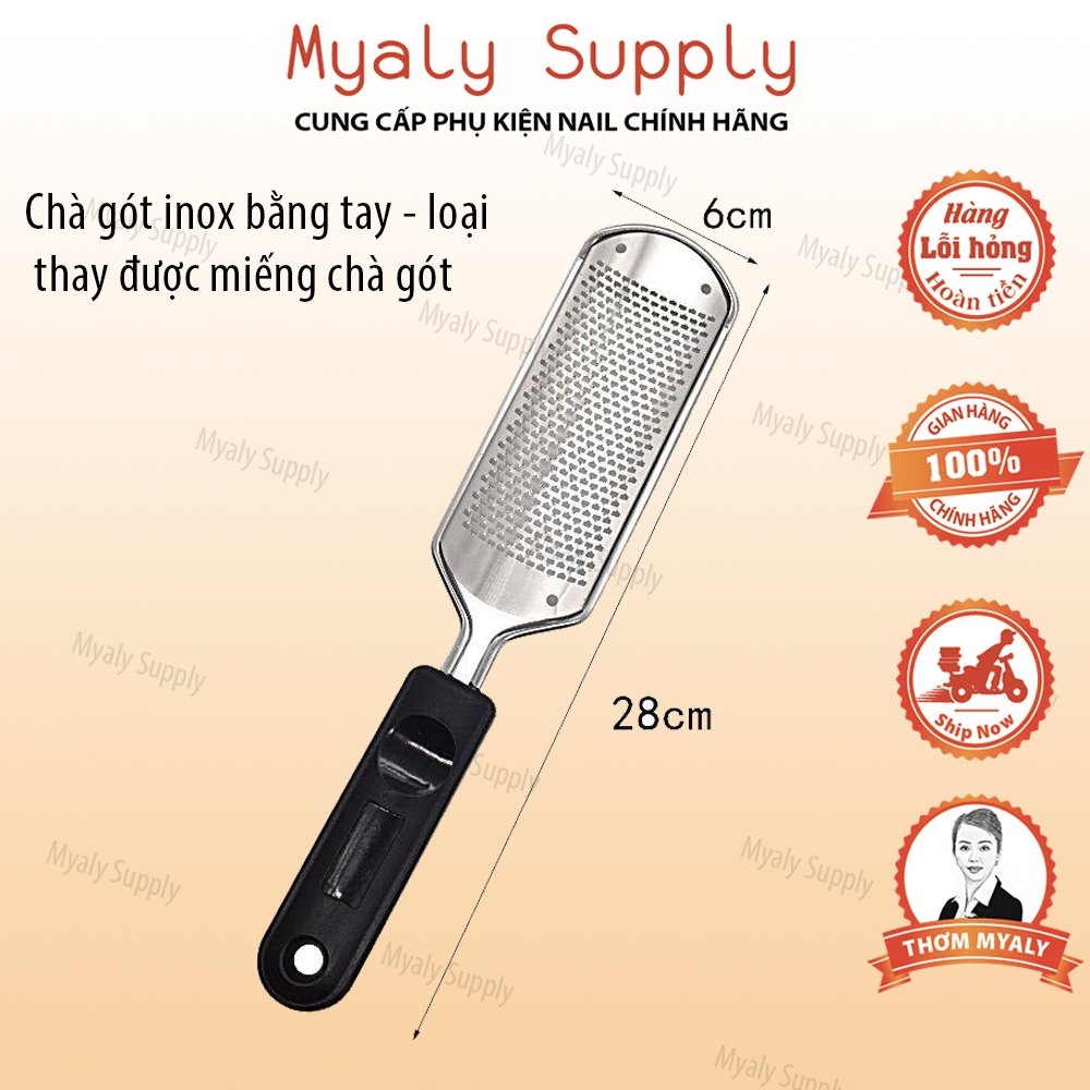 Chà Gót Chân Inox 304 Bằng Tay Lỗ To Lỗ Nhỏ Miếng Thay Chà Gót, Màu Ngẫu Nhiên