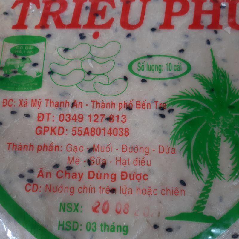 Bánh tráng dừa Mỹ Lồng (bịch 10 bánh, loại bánh nướng) 450g | BigBuy360 - bigbuy360.vn