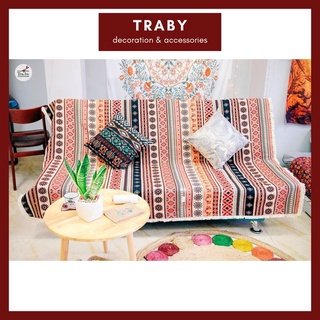 Thảm phủ sofa thổ cẩm may viền ren