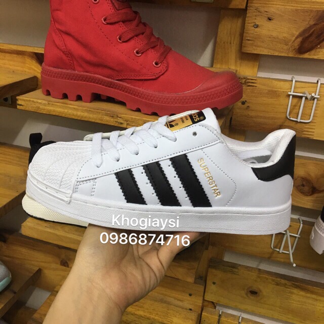 [SALE SỐC- TĂNG HỘP ] Giày superstar TRẮNG VẠCH ĐEN tem vàng loại đẹp size 36-&gt;44