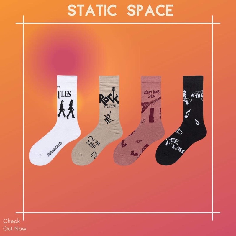 TẤT VỚ PHONG CÁCH RETRO ROCK ‘n ROLL FREESIZE - STATIC SPACE