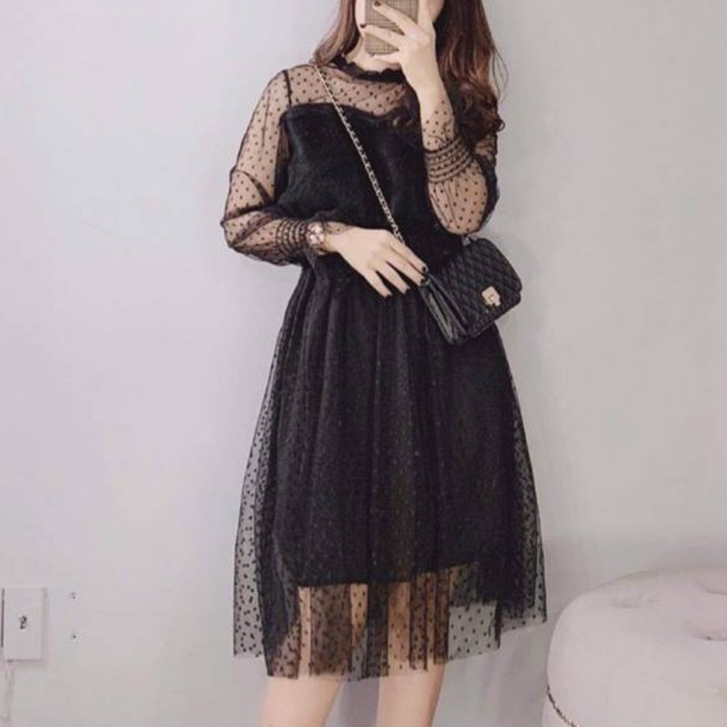 Đầm dự tiệc ren lưới bi sang trọng | BigBuy360 - bigbuy360.vn