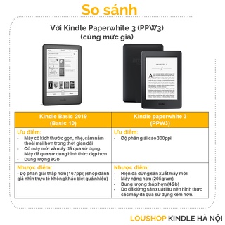 Máy đọc sách Kindle Basic 2019 10th - All new kindle 2019 có đèn nền, màn hình E-ink 6’’, nghe Audible, 8GB