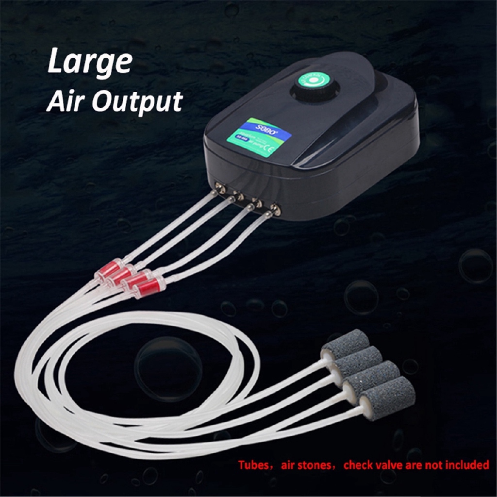 Super silent aquarium air pump Adjust large amount of air 2/4 Holes Aquarium Increase air pump Air compressor accessories