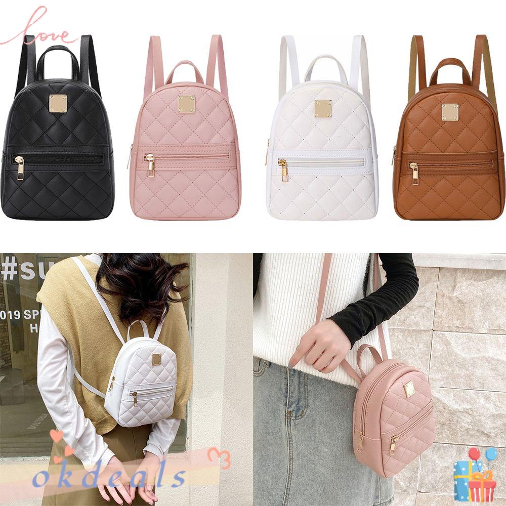 ღOKDEALSღ Luxury Women Messenger Bag PU Leather Ladies Crossbody Mini Small Backpack Lingge Embroidery Fashion Multi-Function Trend Handbags Female Shoulder Bag/Multicolor