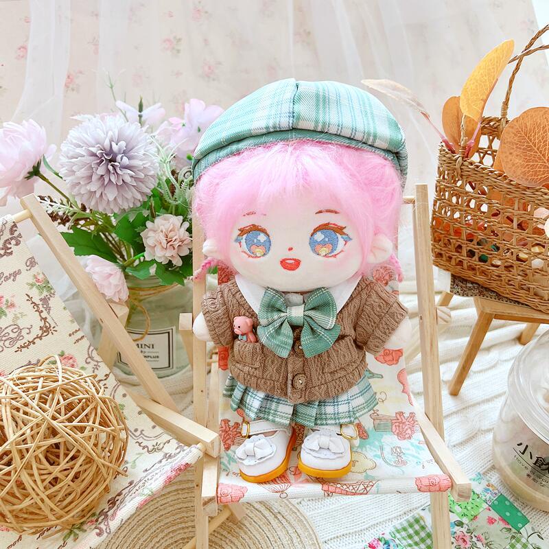 Búp Bê Nhồi Bông 20CM Hình Gấu Mặc Đầm Đồng Phục Lisa Jennie Twice Aespa DIY