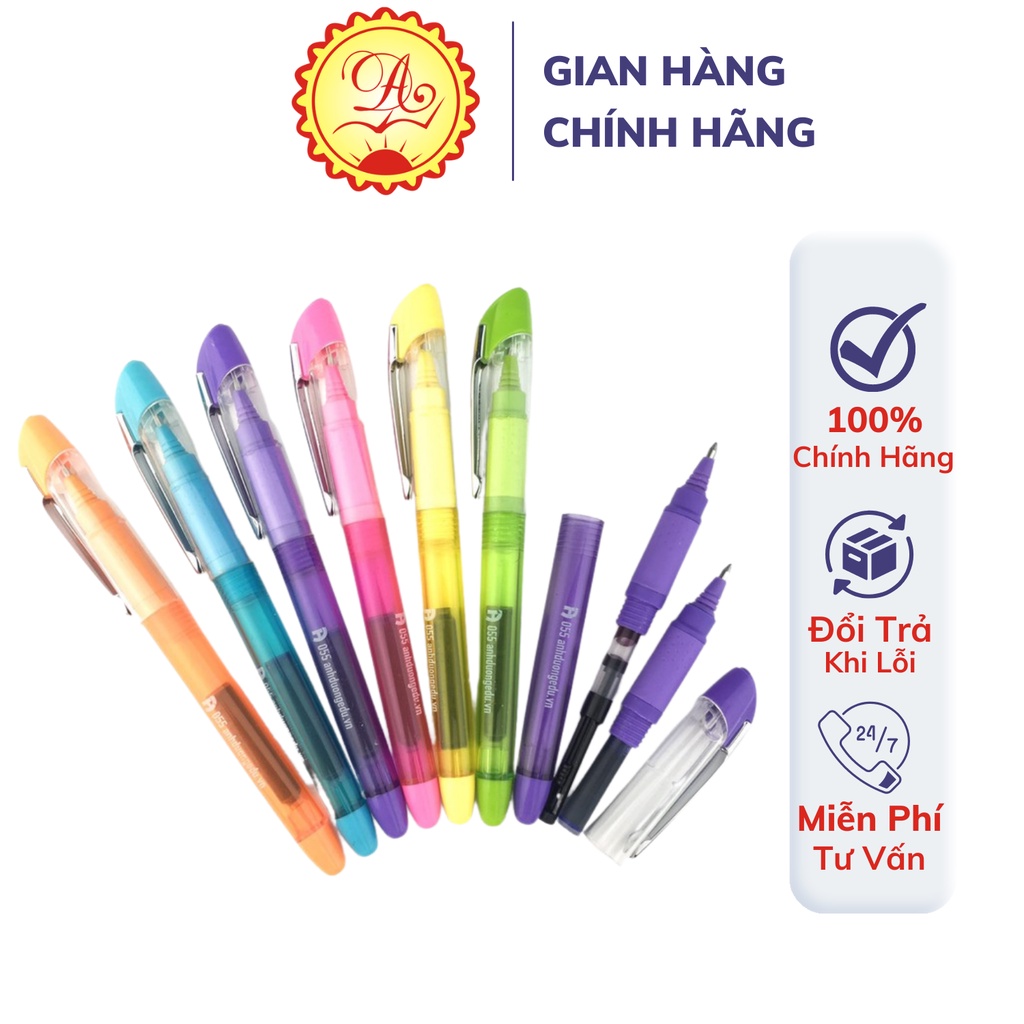 Bút bi cắm ống mực Bút mài thầy Ánh tiện dụng nhiều màu nét mảnh thiết kế đơn giản sang trọng 055