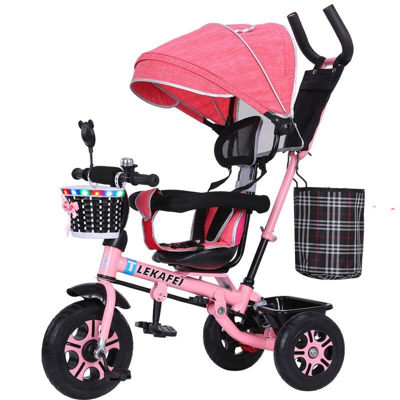 xe ba bánh đẩy tay trẻ em 1-3-6 tuổi STT đạp Nam và nữ