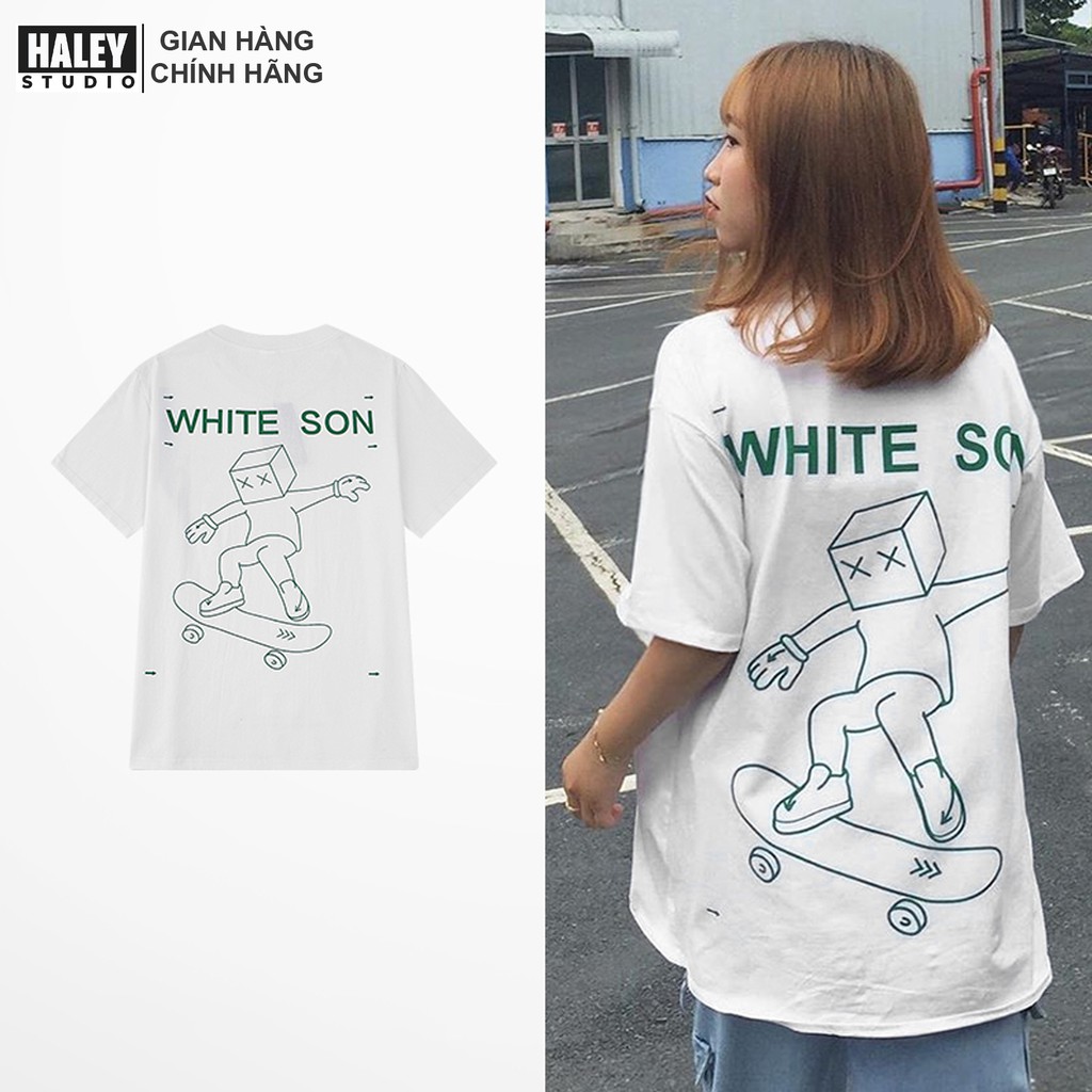 Áo Thun White Son TN425 Unisex Form Rộng Nam Nữ Basic cao cấp chất cotton 100% phông siêu mát Haley