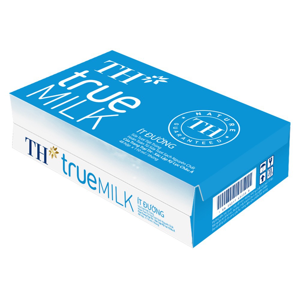 Thùng sữa tươi tiệt trùng Ít đường TH True Milk 110mlx48