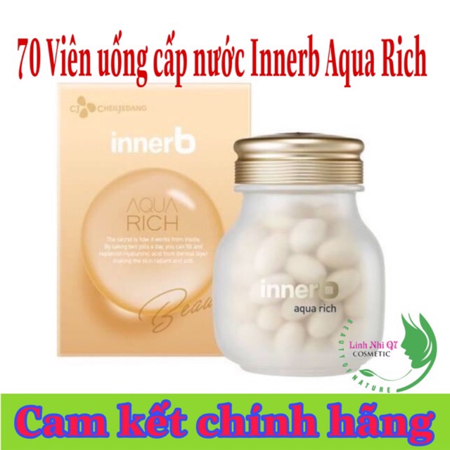 💦[HỘP 70v] VIÊN UỐNG CẤP NƯỚC INNERB AQUA RICH HÀN QUỐC