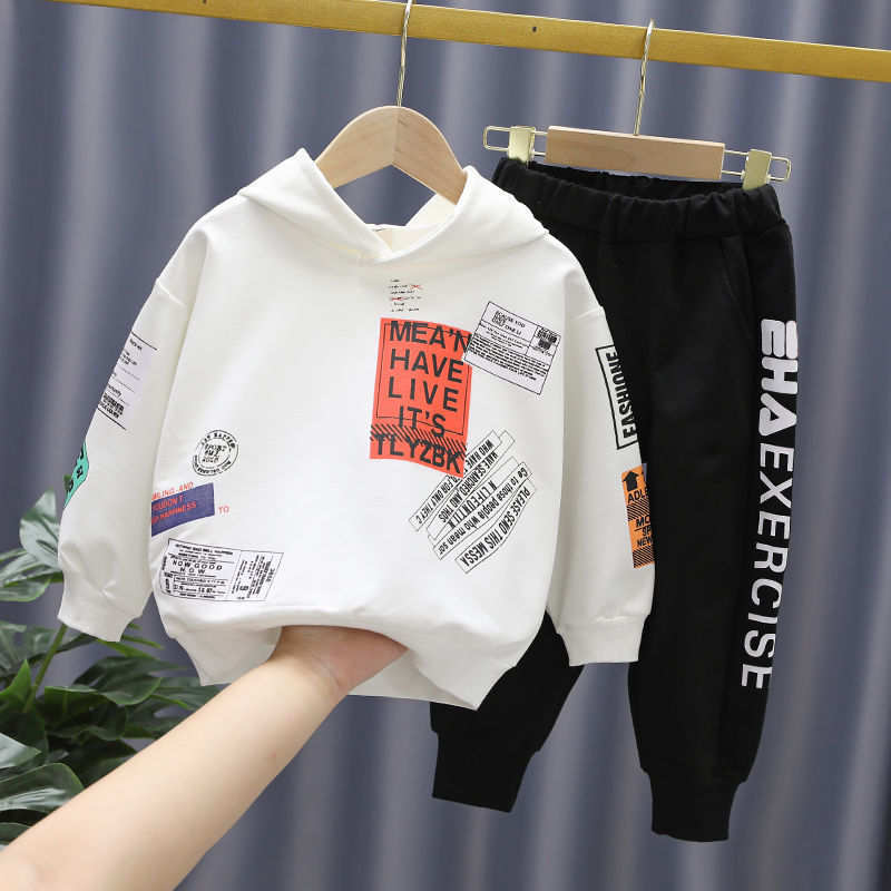 Áo Hoodies Có Nón Dài Tay + Quần Dài Thời Trang Cho Bé Trai